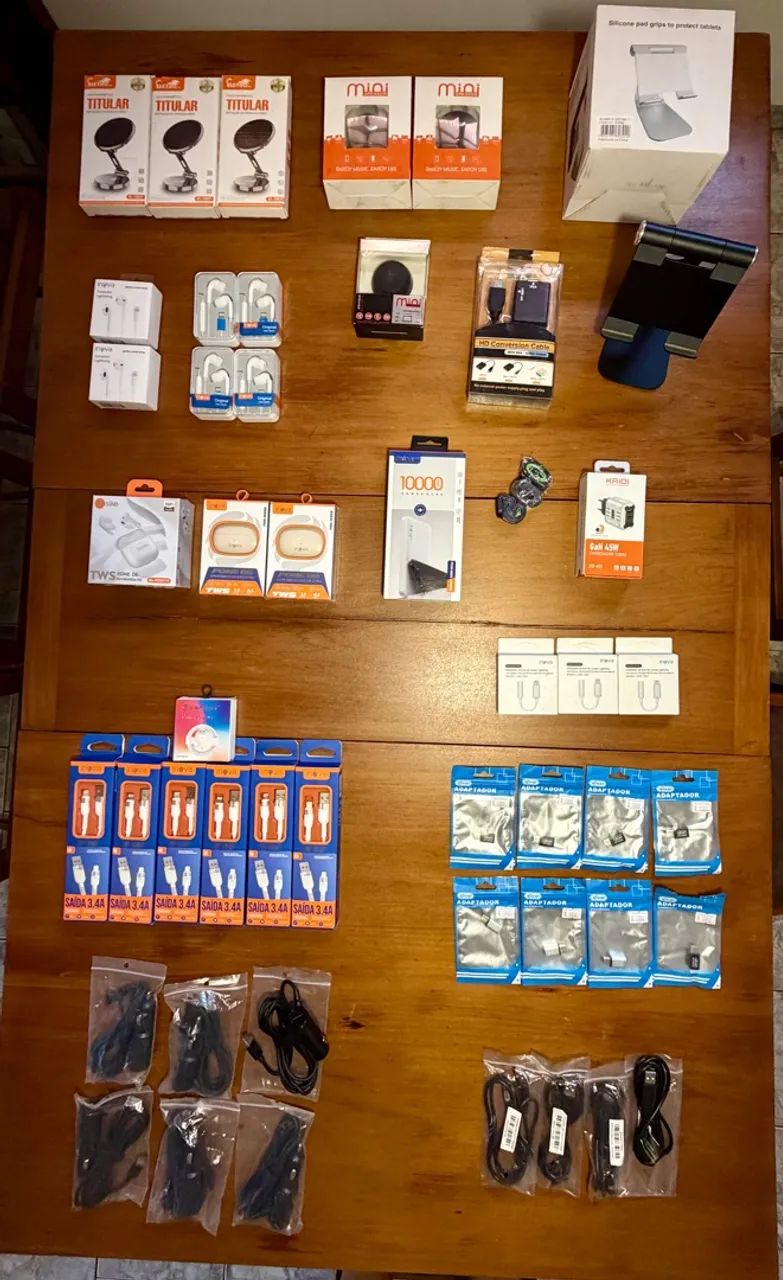 LOTE DE ACESSÓRIOS PARA CELULAR - ESTOQUE DE LOJA