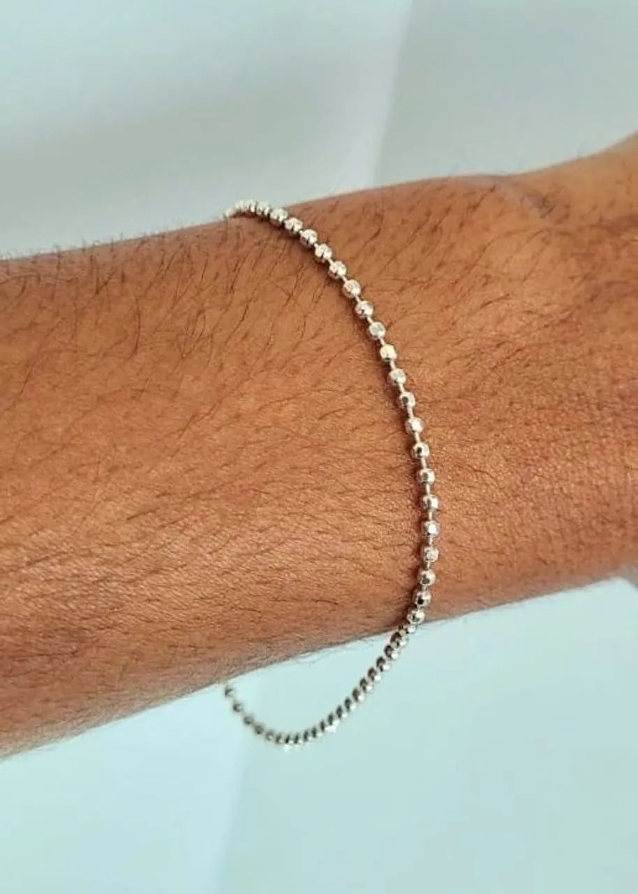 Pulseira Bolinhas Diamantadas Prata 925
