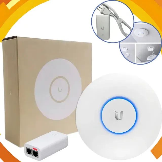 Access Point Ubiquiti UniFi U6-Lite Wi-Fi 6 + Fonte PoE Completo
