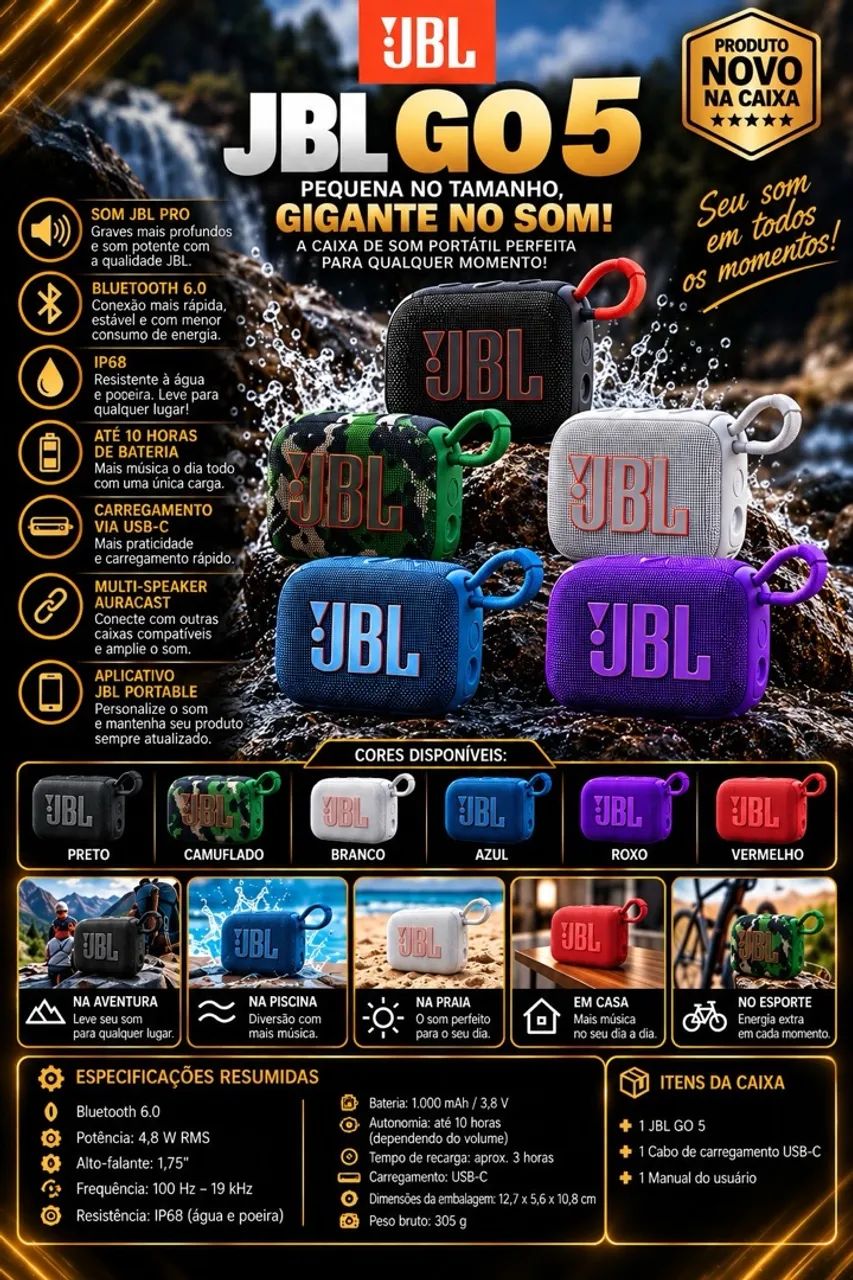 Caixa de Som JBL Go 5