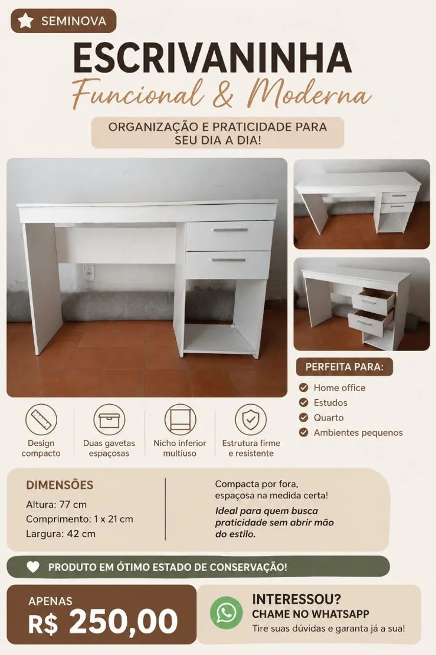 ESCRIVANINHA / PENTEADEIRA À VENDA 