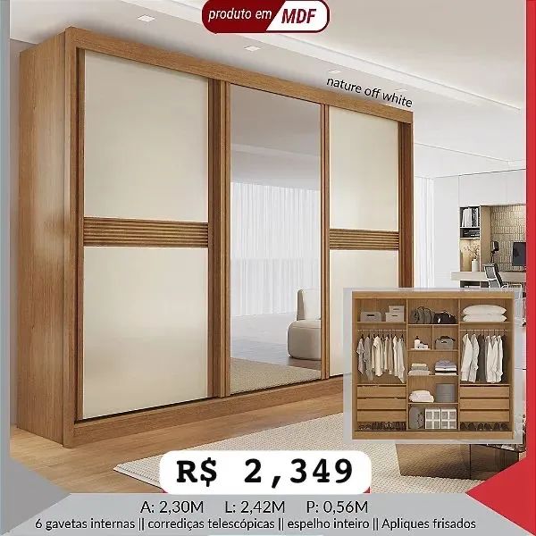 Guarda Roupa Canadá MDF  - Foto 3