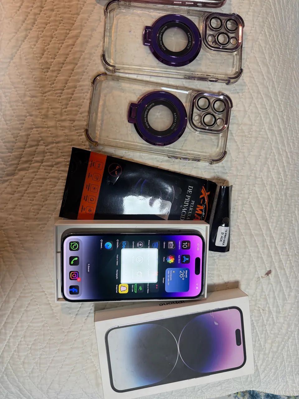 iPhone 14Pro Max  (IMPECÁVEL)  + película + capas - Foto 5