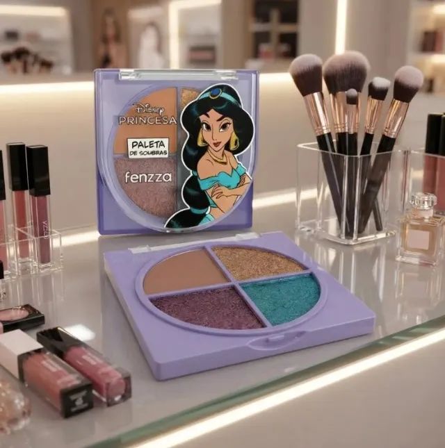 Paleta De Sombras Princesas Disney Fenzza Cor Jasmine - Foto 3