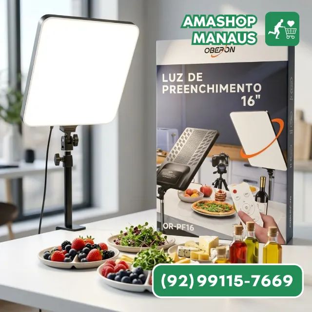 Iluminador Painel de LED Luz de Preenchimento Quadrada 16 Polegadas para Estúdio Com Tripé