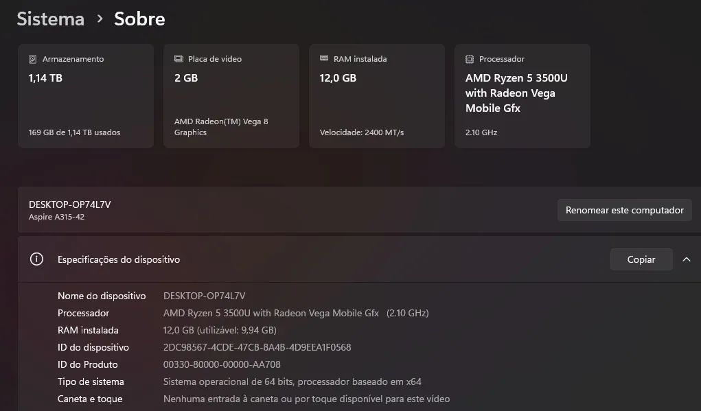 Notebook Acer Aspire A315-42 - Foto 3