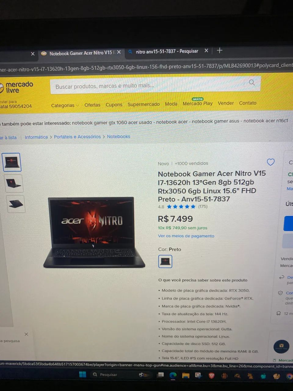 Notebook Nitro V15 - Foto 2