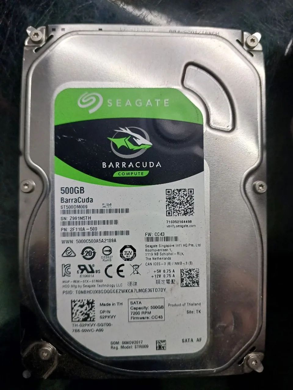 Hd 500gb seagate  cftv dvr nvr cpu 
