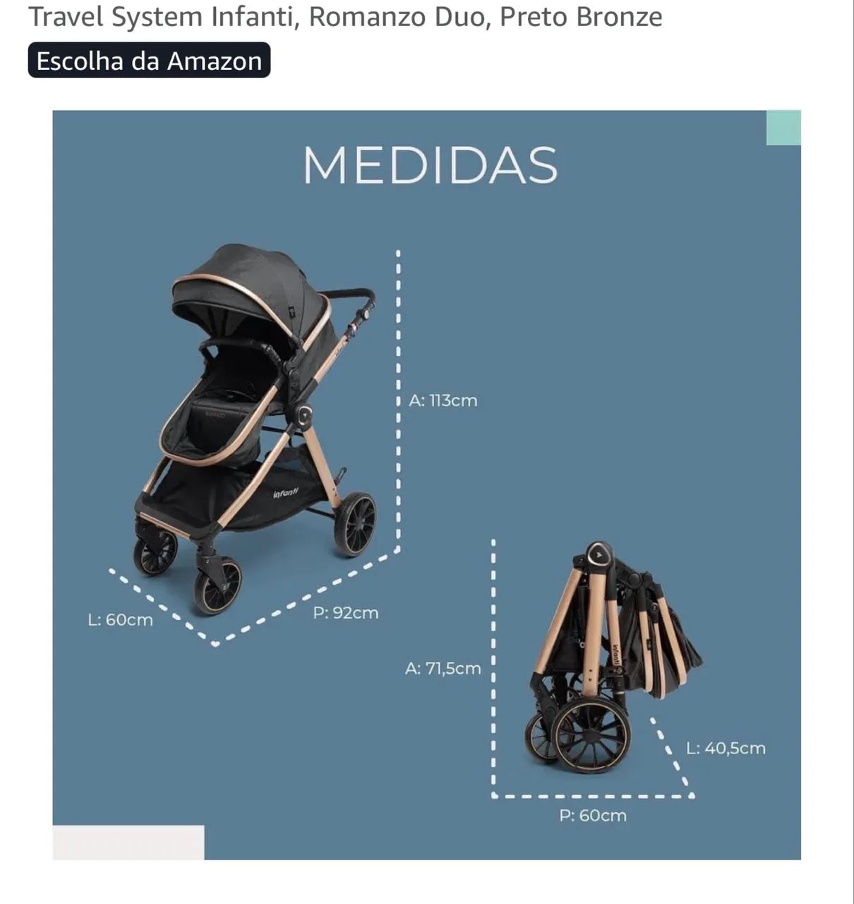 Vendo carrinho de bebê Romanzo novo - Foto 2