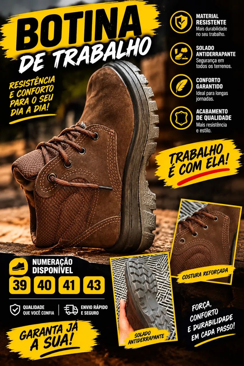 Botina de trabalho unisex - Foto 3