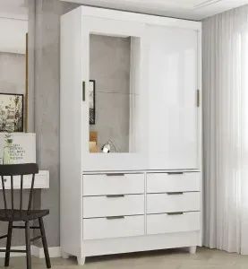 Guarda Roupa Sevilha com Espelho Branco
