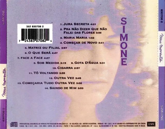 Cd Original - Simone - Meus Momentos - EMI - Usado - Foto 2