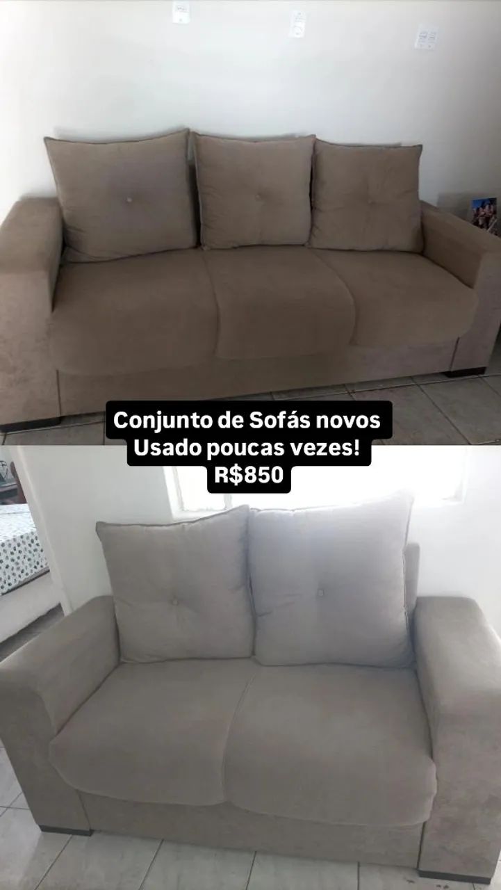 Vendo sofás, cama Queen e tv 32' - Foto 5