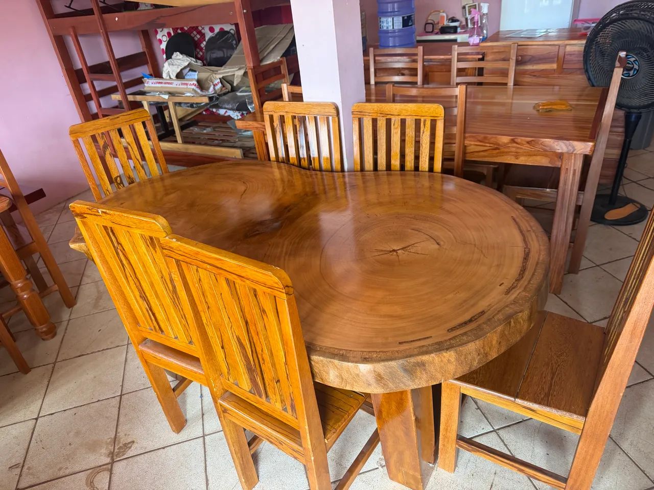 Mesa violão 6 cadeiras em peça única nova - Foto 5