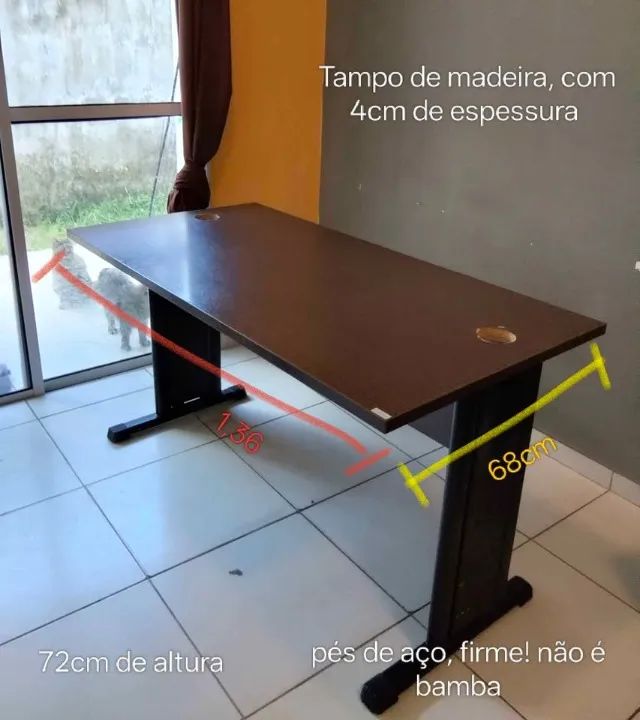 Mesa Birô Escritório Semi Nova Gamer Computador - Foto 4