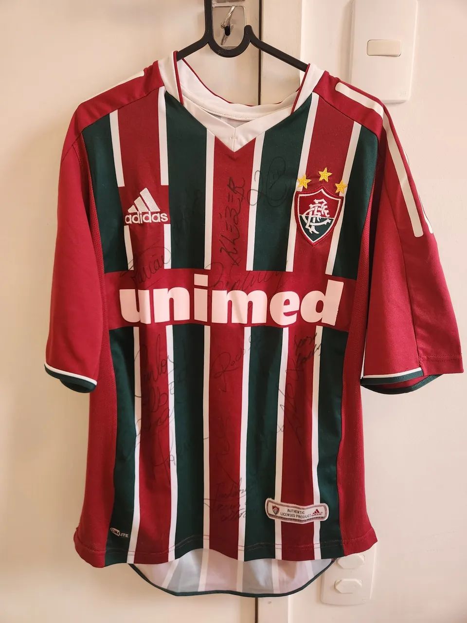 Camisa Fluminense 2003 - Assinatura Romario, Marcão e elenco