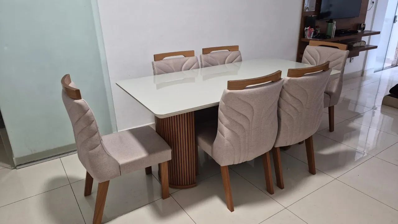 Mesa retangular 6 lugares com cadeiras - Foto 2