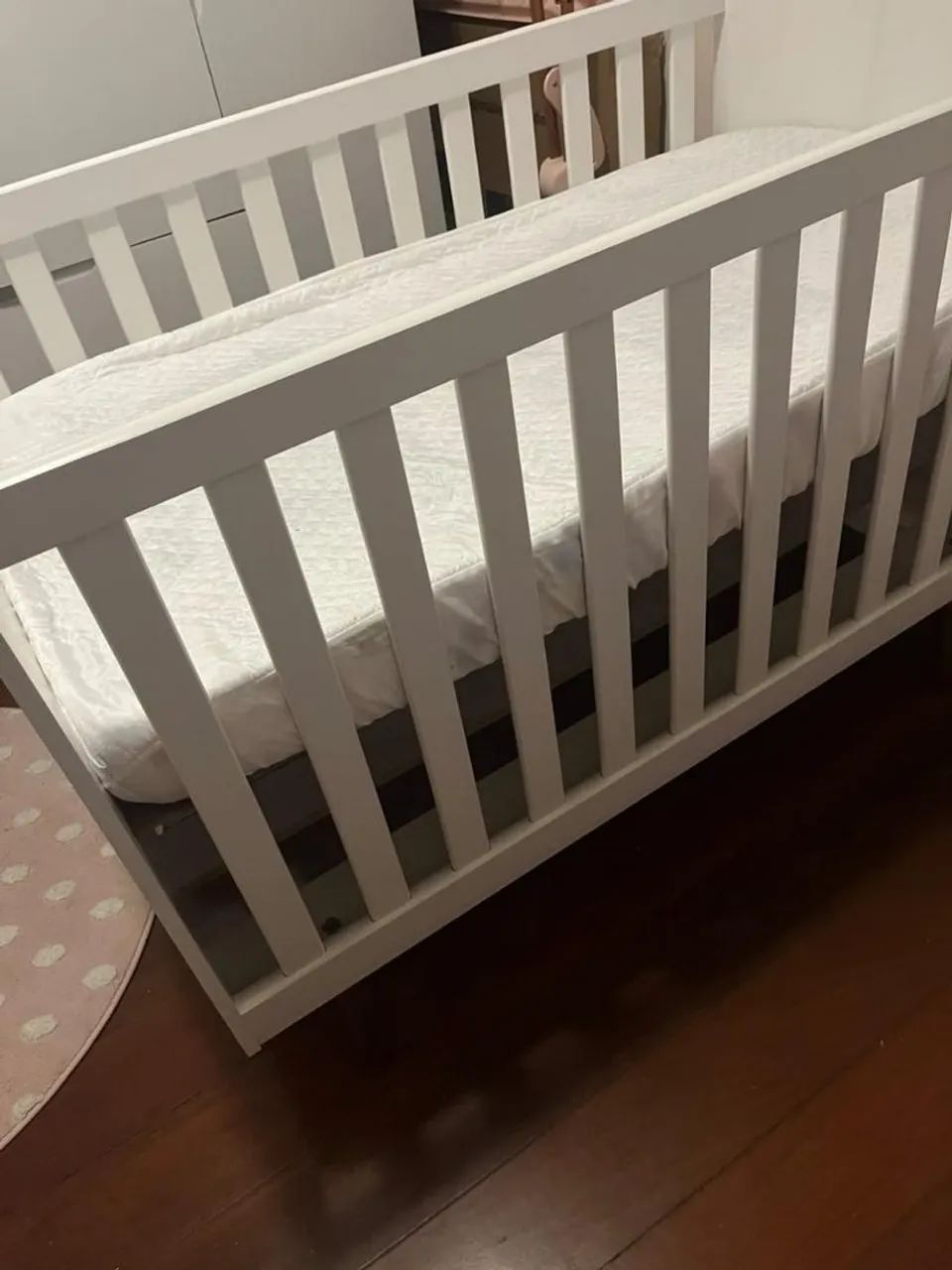 Berço 3 em 1 com colchão branco - Foto 5