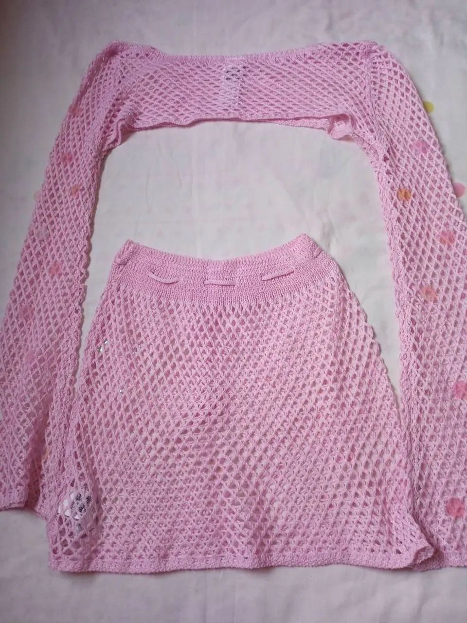 Conjunto de tricot rosa - Foto 2