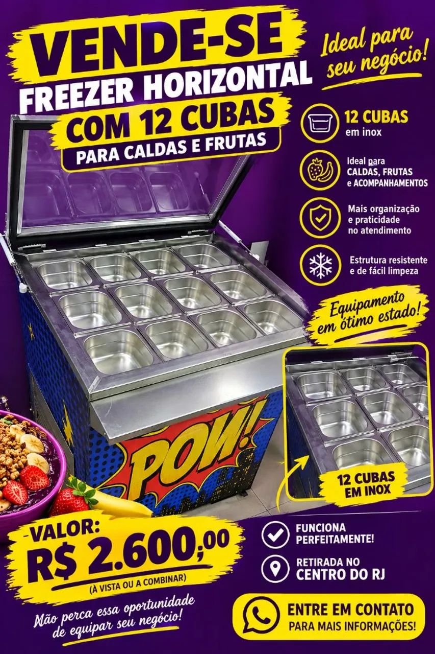 Frezzer para Caldas e Frutas 
