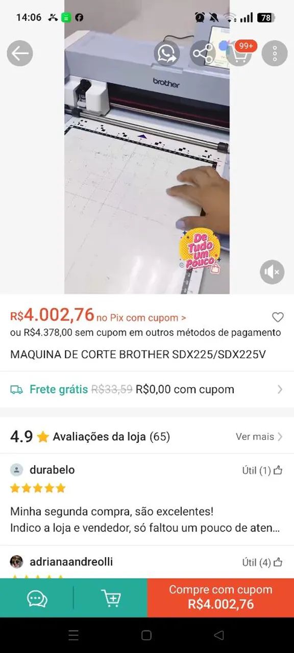 Máquina brother nova 3500