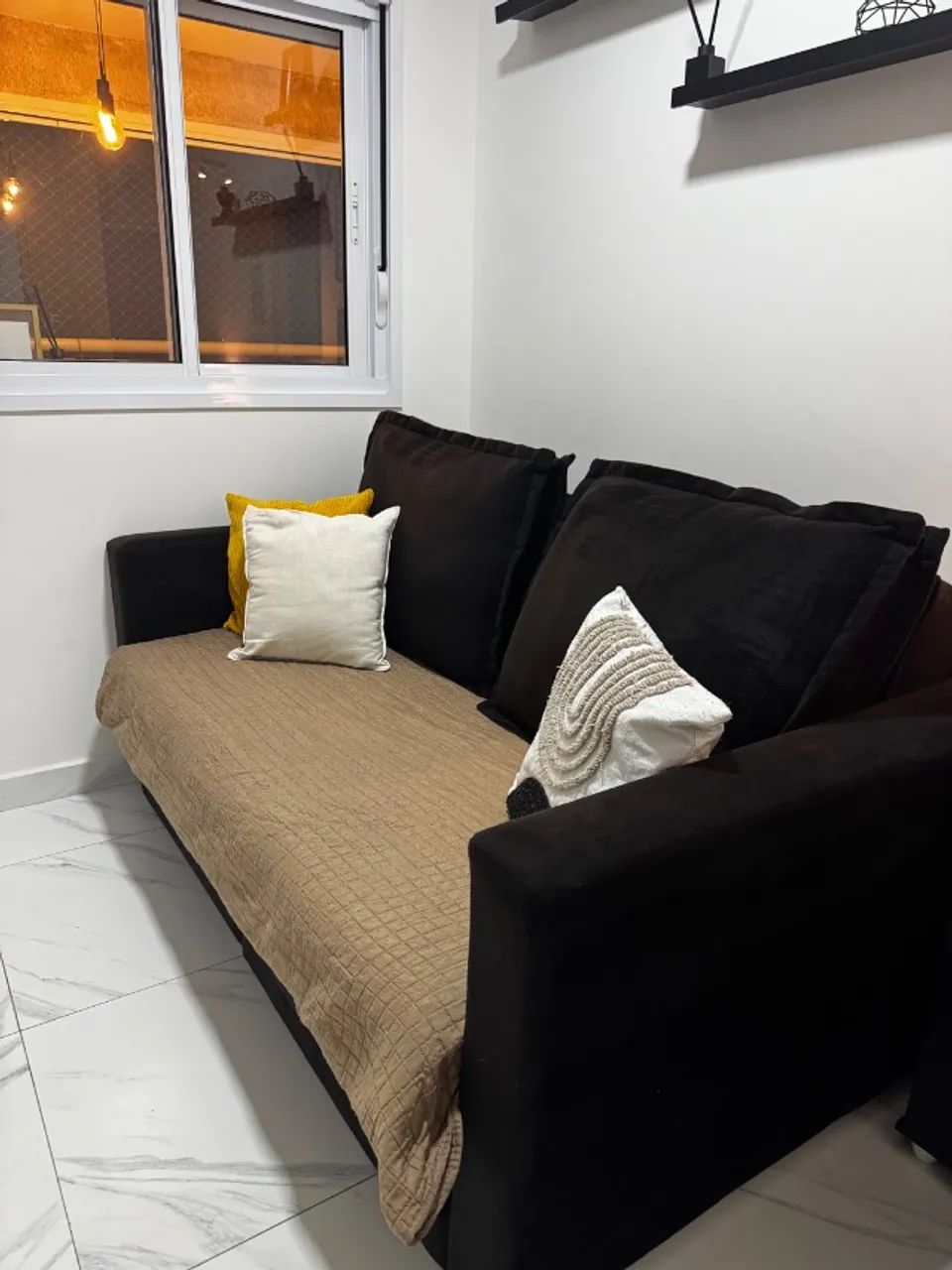 Sofá Retratil Preto 1,80m