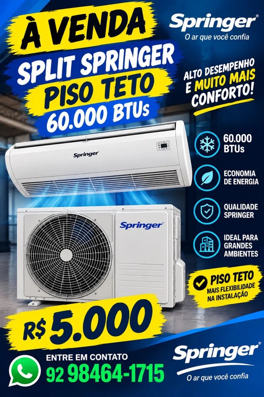 Split Springer 60.000 btus piso teto 