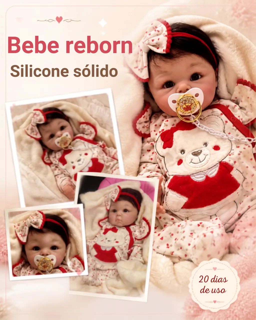Bebê Reborn silicone sólido - realista 