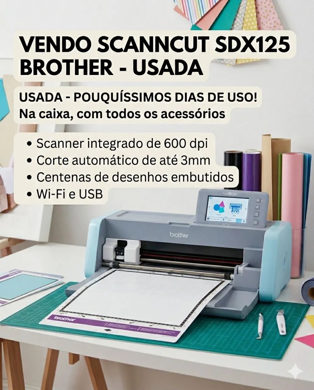 SCAN CUT SDX 125 BROTHER MAQUINA DE RECORTE USADA