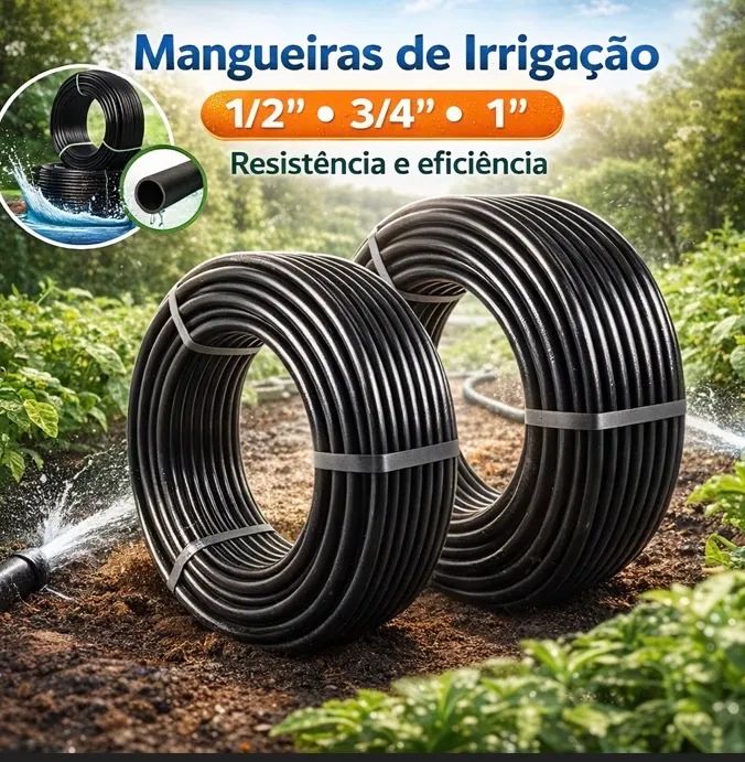 Mangueira Irrigação 1/2, 3/4, 1Pol