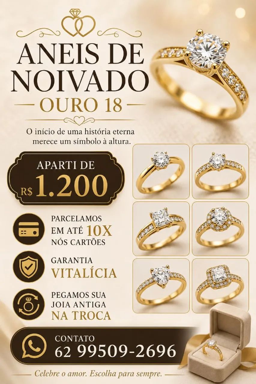 Anéis de Noivado Ouro 18