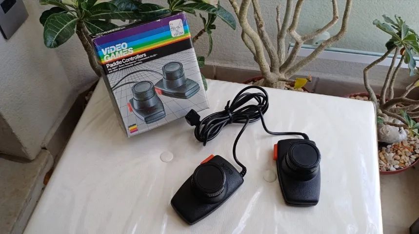 Par De Controles Paddle Atari 2600 Gemini Na Caixa Impecável