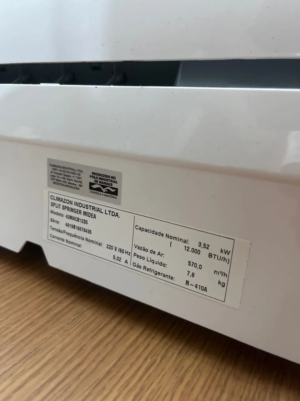 AR CONDICIONADO SPLIT SPRINGER MIDEA 12.000 BTUS - Foto 2