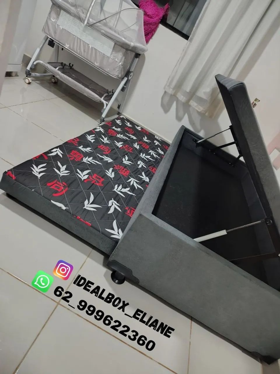 Box baú solteiro com auxiliar/ Espuma D28 - Foto 4