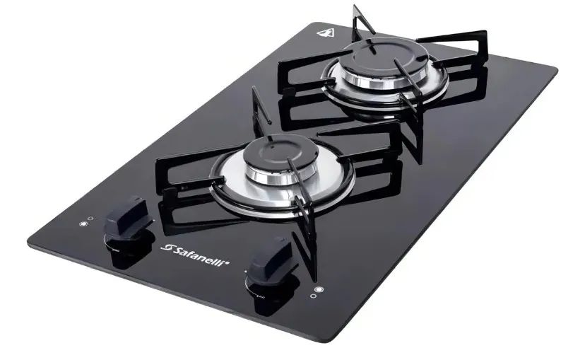 Cooktop Safanelli de Vidro Preto 2 Bocas - Gás GLP - Foto 2
