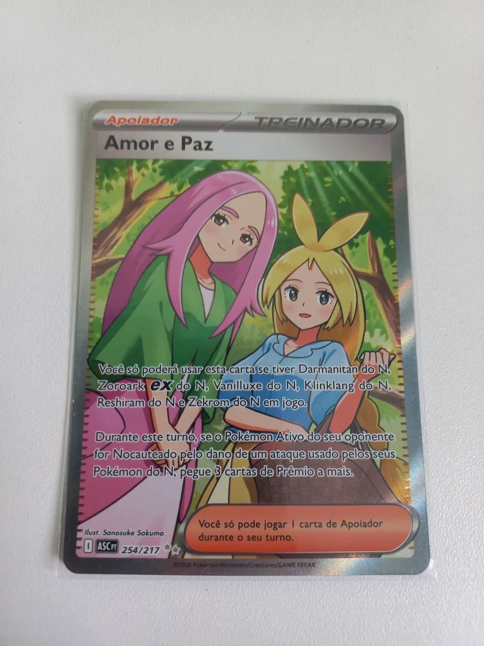 Carta pokemon Amor e Paz (254/217)