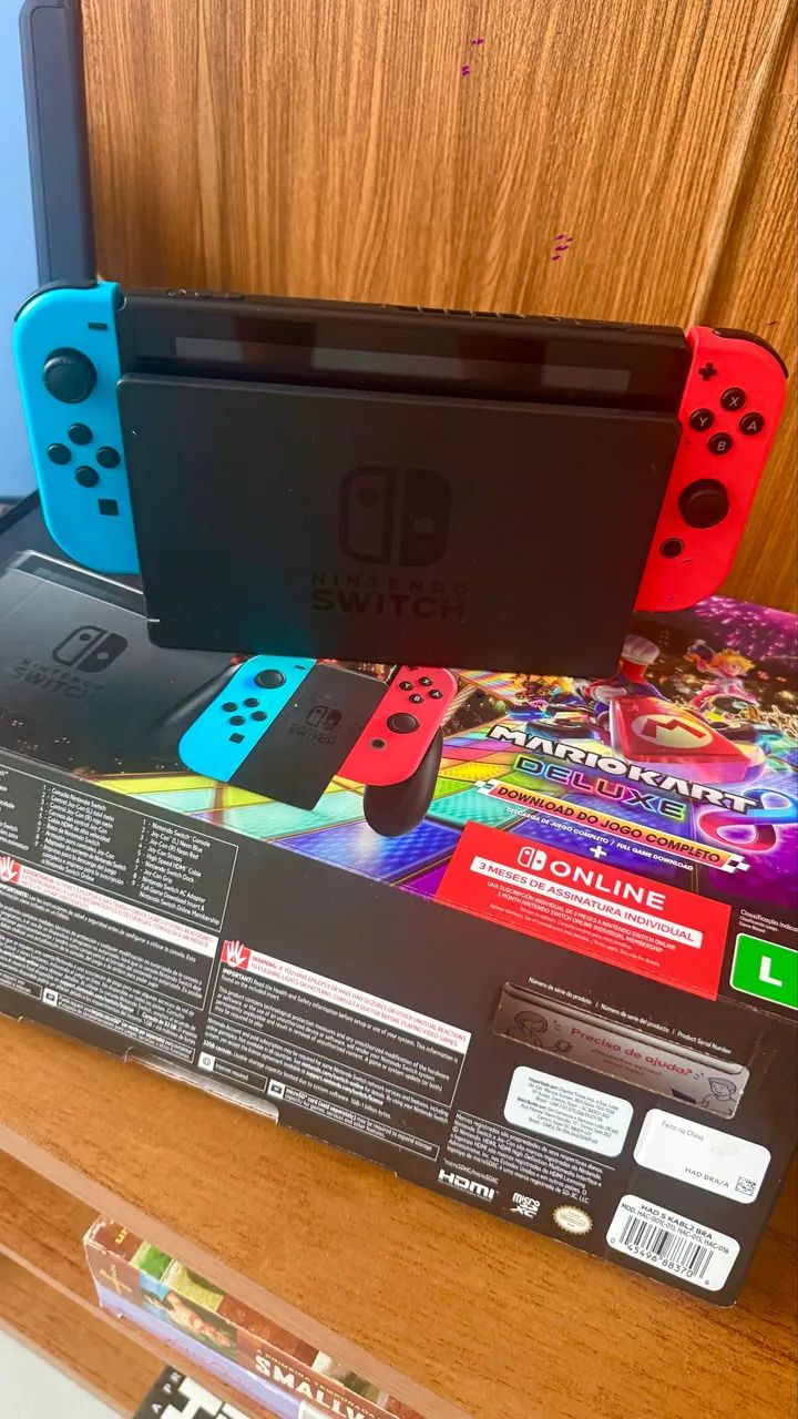 NINTENDO SWITCH - MUITO NOVONA C/CAIXA - Consoles de Vídeo Game
