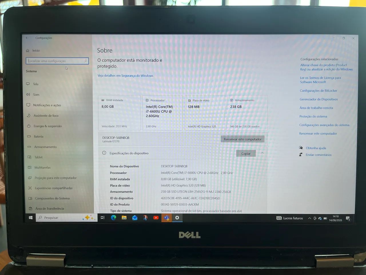 Notebook Dell Latitude 7270 - Foto 5