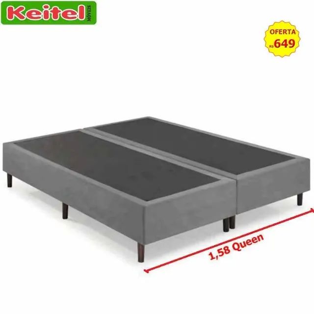 Base Box Casal Queen 158 Cor Cinza