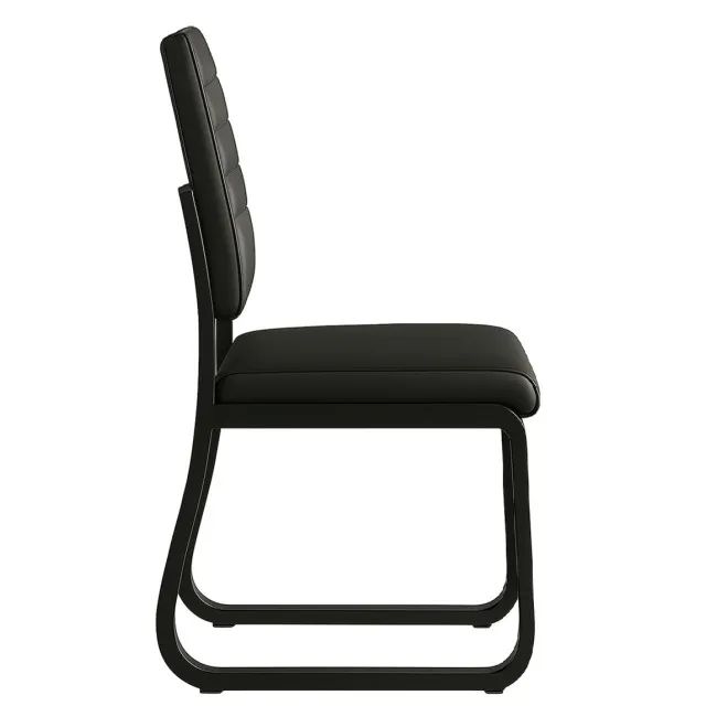 Poltrona Para Escritório Estofada Preta Conforto Ergonômico E Durabilidade 35119 - Foto 3