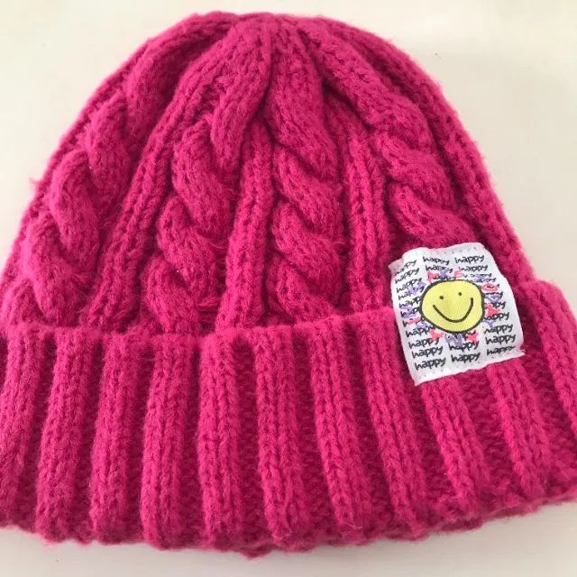 Gorro Em Tricot Rosa Happy Da Marca Accessories - Foto 2