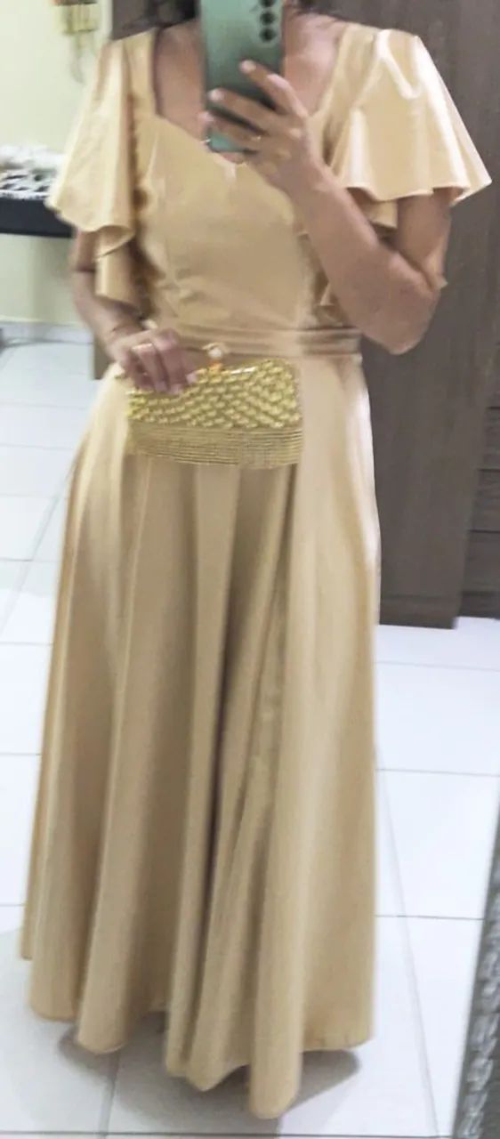 Vestido madrinha dourado - Foto 3