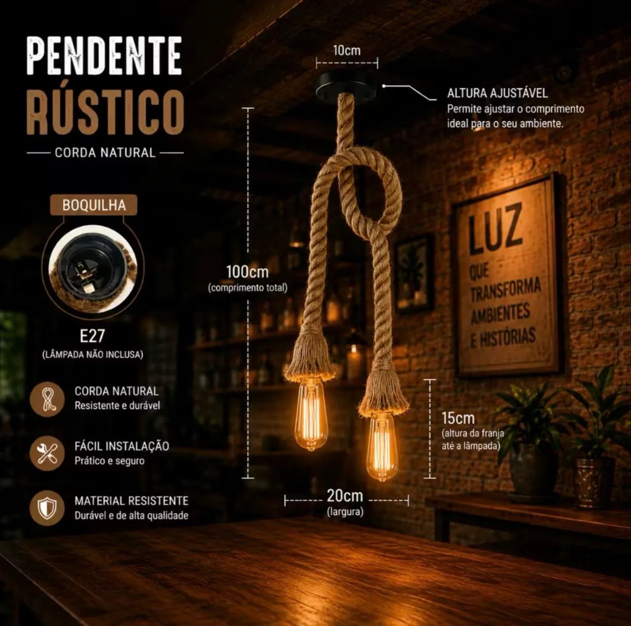 Lustre sisal - Foto 4