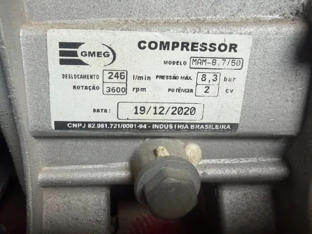  Compressor de Ar Portátil 50L  - Foto 4