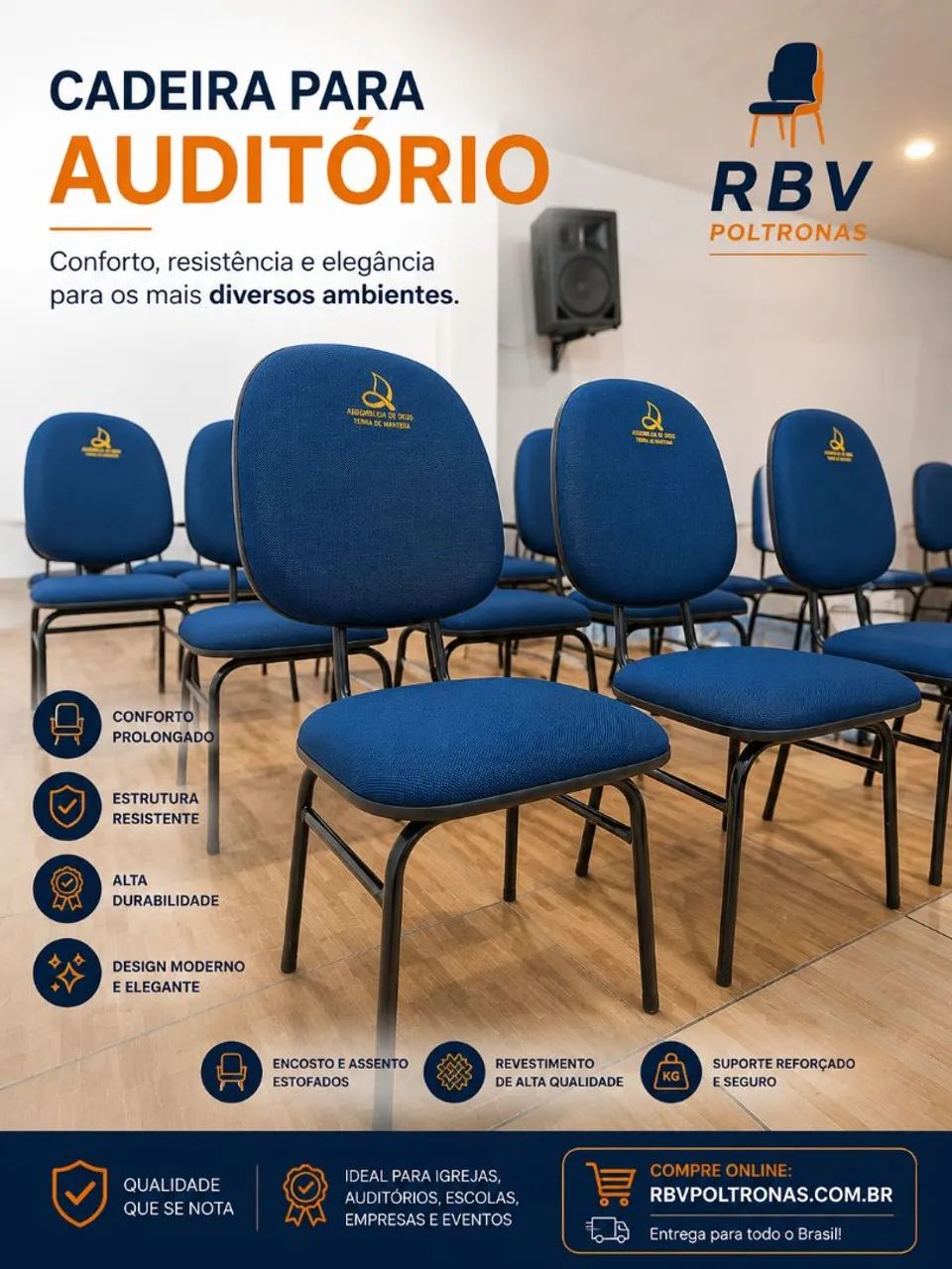 Cadeiras Auditório Rbv  - Foto 2