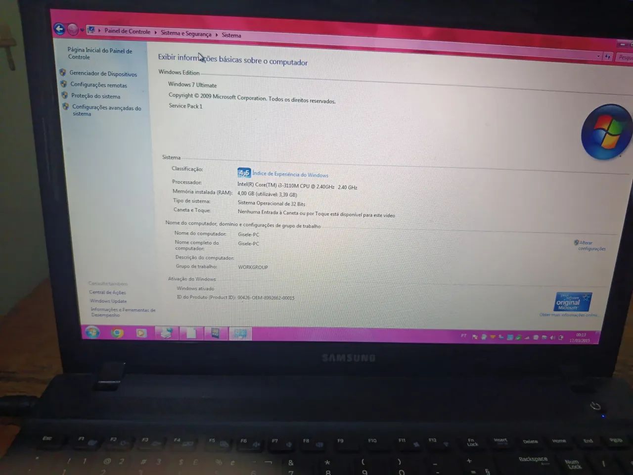Notebook Samsung 