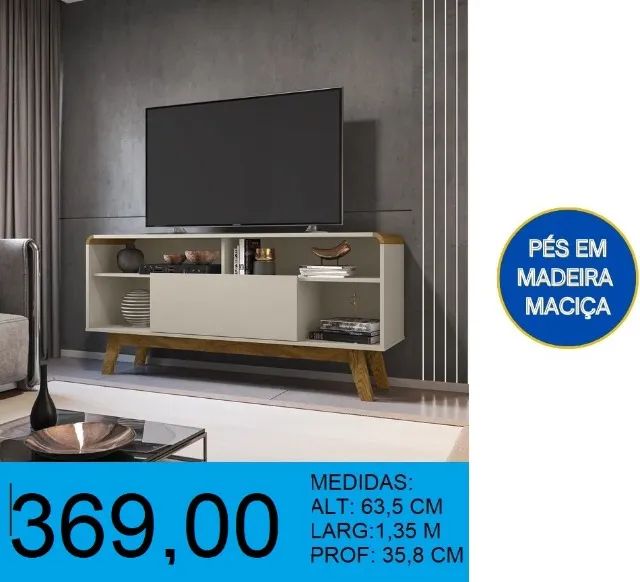 Rack com pés em madeira maciça - parcelamos até 12X sem juros