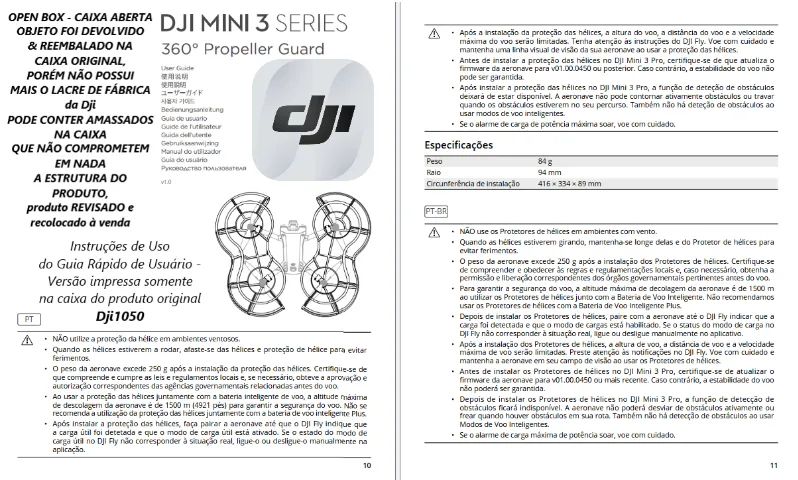Kit Protetores de Hélices 360° compatível APENAS com Drones DJI Mini3&3Pro Propeller Guard - Foto 4
