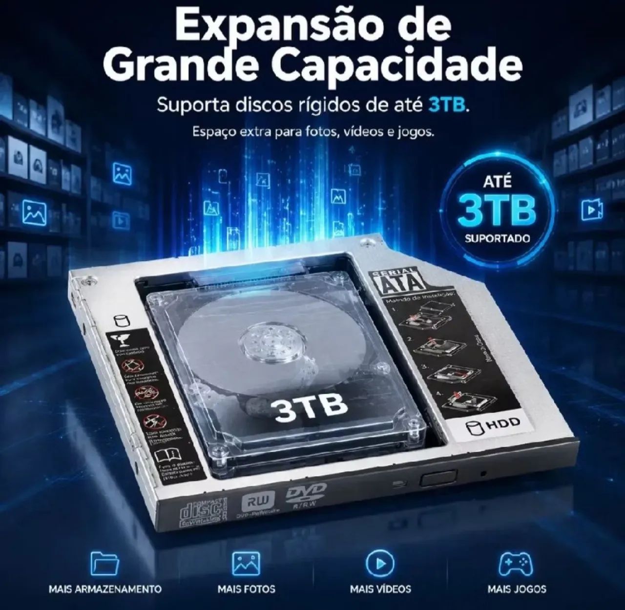 Caddy para HD ou SSD - Foto 2