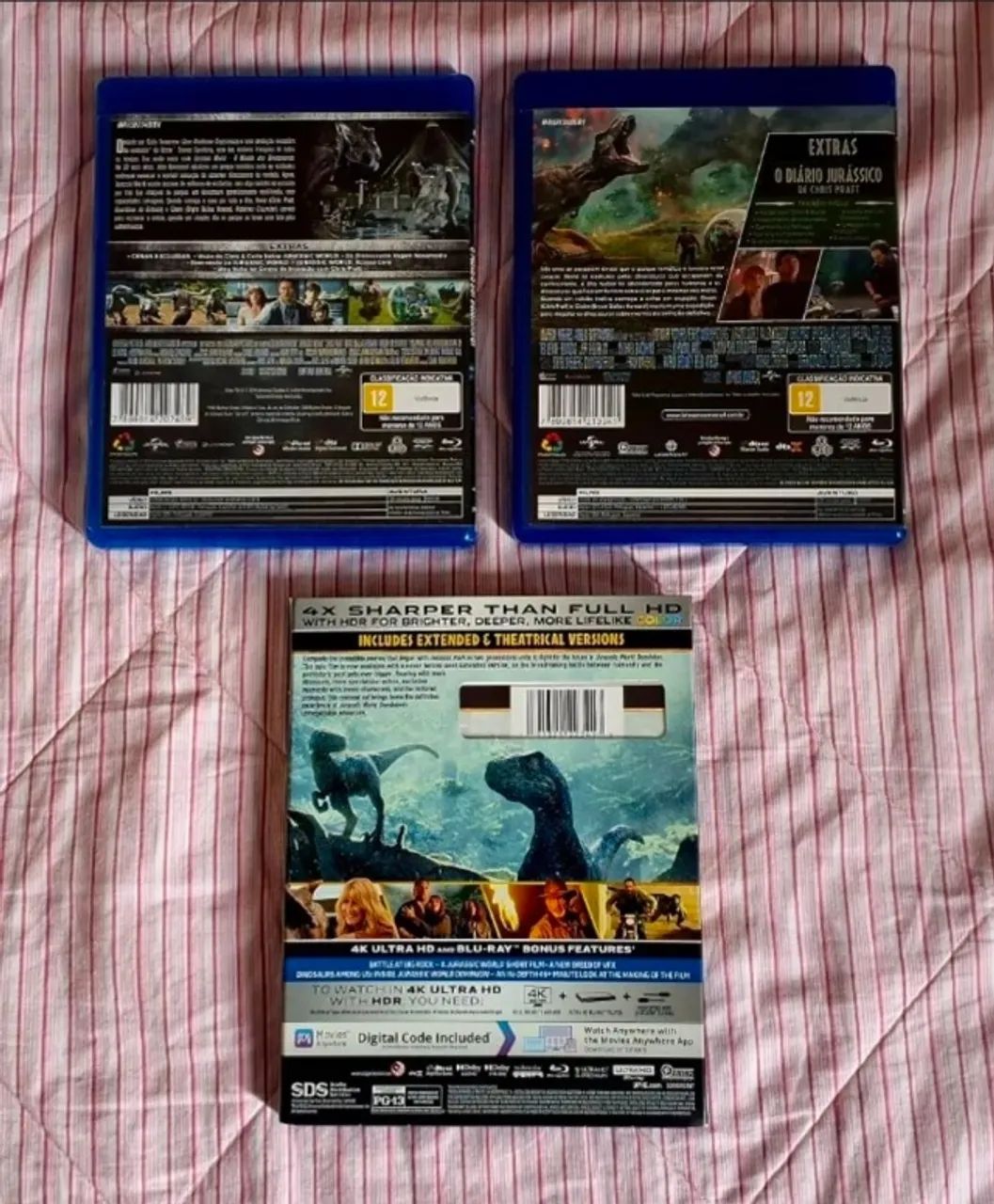 Blu-rays Jurassic World, Reino Ameaçado e Domínio  - Foto 3